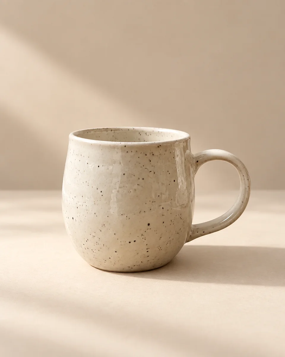 Presentación de catálogo de la misma taza de cerámica